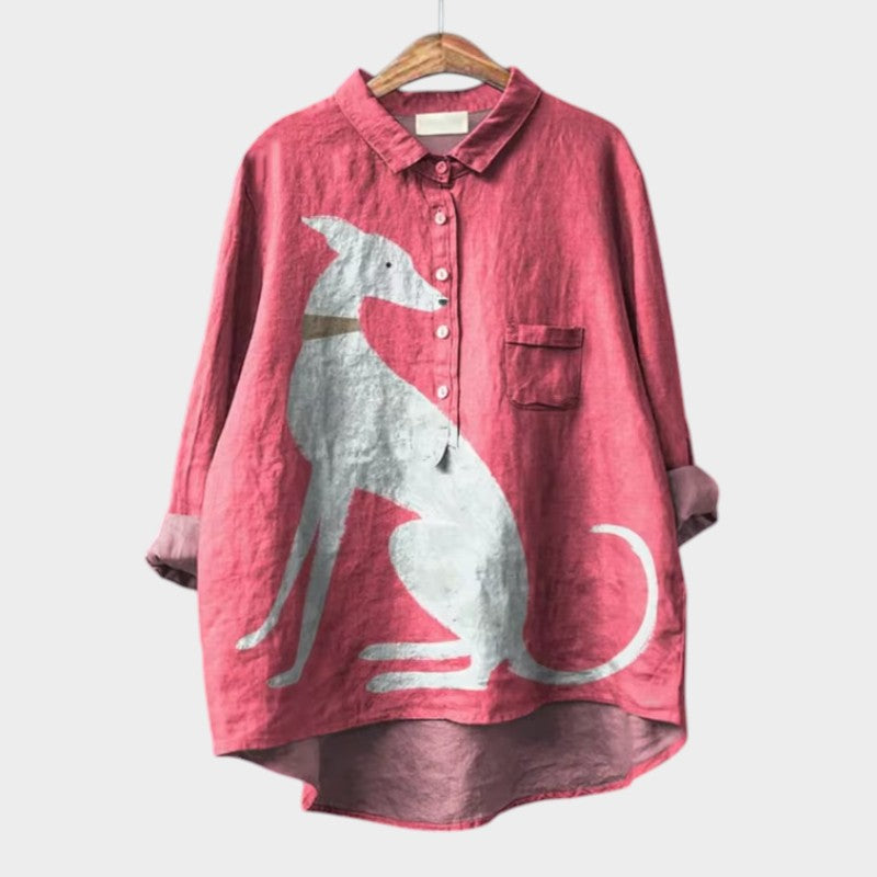 PALMIRA | Camicia Oversize con Design Canino e Comfort Quotidiano per un Look Spensierato